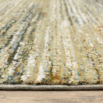 Gray and Gold Rectangular Synthetic Oriental Rug