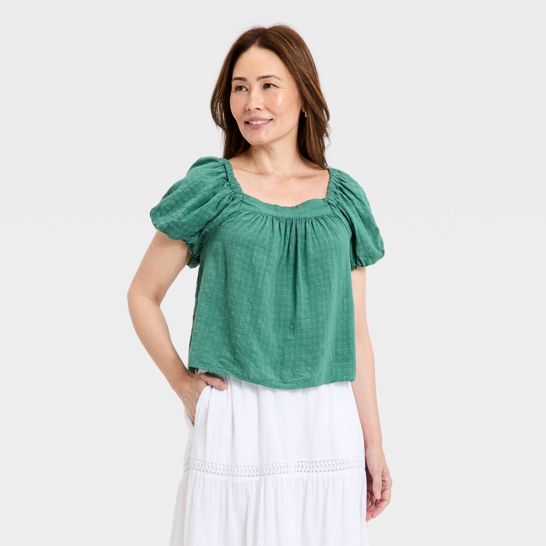Women's Puff Short Sleeve Blouse - Universal Thread™