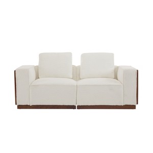 Christopher Knight Home Laila 2 Seater Upholstered Modular Sofa with Pillows, Beige/ Brown - 1 of 4