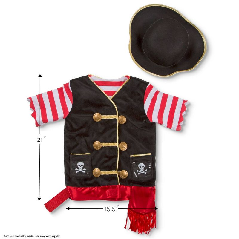 Melissa &#38; Doug Pirate Role Play Costume Dress-Up Set With Hat, Sword, and Eye Patch, 6 of 17