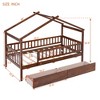 ALEXOUN Twin Size Kids Wooden Tent Bed with 2 Storage Drawers and Rails and Roof,for Kids Teens Girls & Boys,No Box Spring Needed - 3 of 4
