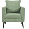 CAVINAS Modern Fabric Accent Chair, Upholstered Armchair with Pillow and Wooden Legs for Living Room, Bedroom, Reception Room - 3 of 4