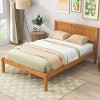 Streamdale Platform Bed Frame with Headboard, Wood Slat Support, No Box Spring Needed, Full, Oak - 2 of 4