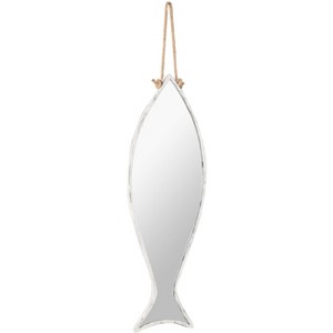 Kalalou Vertical Fish Mirror with Rope Hanger, One Size, Silver - 1 of 2