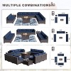 ALAULM 14 Pieces Patio Furniture Set, Rattan Wicker Outdoor Conversation Sets, Furniture Sofa Set w/43in Propane Fire Pit Table - 4 of 4