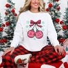 Christmas Ornaments Sketched Snowflakes - Women's Garment Dyed Long Sleeve Graphic T-Shirt - 3 of 4