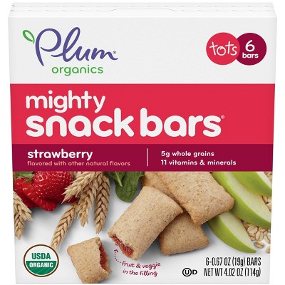 Plum Organics Mighty Snack Bars Strawberry - 6ct/4.02oz