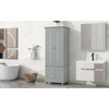 Tall Storage Cabinet with Two Drawers for Bathroom/Office White - 3 of 4