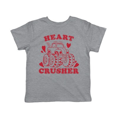 Toddler Heart Crusher Tshirt Funny Valentine's Day Pick Up Truck Tshirt - Crazy Dog Toddler T Shirt