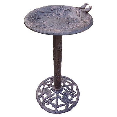 32" Hummingbird Bird Bath - Antique Bronze