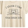 Women's - Instant Message - I Think I Like This Little Life Bear In Bed Short Sleeve Graphic T-Shirt - 2 of 4