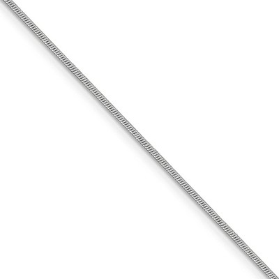 Black Bow Jewelry 1.1mm, 14k White Gold, Round Solid Snake Chain Necklace