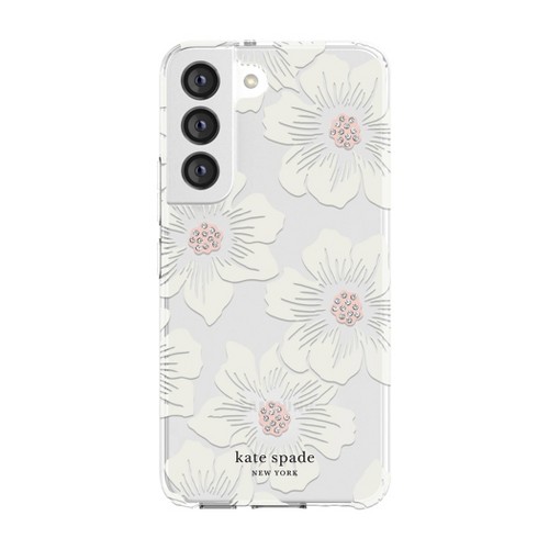 Kate Spade New York Samsung Galaxy S22 Protective Hardshell Phone Case - Hollyhock Floral with Stones