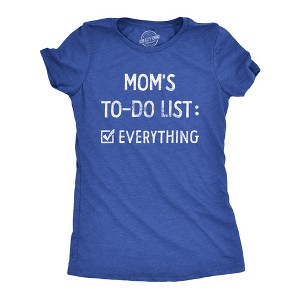 Womens Moms To Do List T Shirt Funny Sarcastic Parenting Mother Joke Novelty Tee For Ladies - Crazy Dog Women's T Shirt - 1 of 4