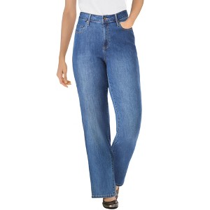 Woman Within Perfect Relaxed All-Cotton Denim Five-Pocket Jeans - 1 of 3