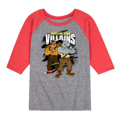 Boys' - Teenage Mutant Ninja Turtles - Chillin Like Villains Raglan Graphic T-Shirt