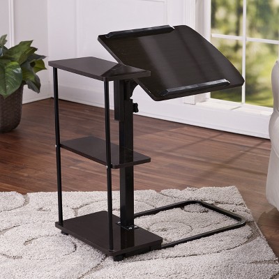 Lakeside Adjustable Height and Angle Desk with 3 Side Accessory Shelves