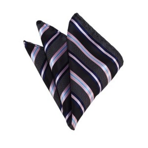 TheDapperTie - Men's Stripe Woven 10 Inch x 10 Inch Pocket Squares Handkerchief - 1 of 3