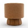 SEYNAR Mid-Century Swivel PU Leather Tufted Round Accent Barrel Chair - 4 of 4