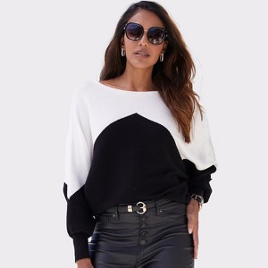 Women's Color Block Ribbed Knit Sweater - LASCANA - 1 of 4