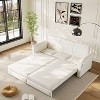 TiramisuBest 93.7" King Pull-Out Sofa Bed, 3-in-1 Convertible Faux Leather Sleeper with Nailhead Trim & Rolled Arms for Living,Dark Brown - 3 of 4