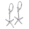 Black Bow Jewelry Polished Pencil Starfish Lever Back Earrings in 14k White Gold - 2 of 4
