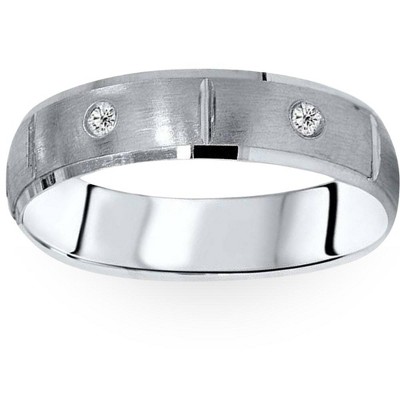 Pompeii3 Mens Comfort Fit Bezel Diamond Wedding 14K Band Ring