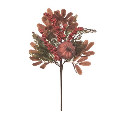 Transpac Synthetic Fabric 20 in. Multicolor Harvest Seasonal Pumpkin and Berries Pick