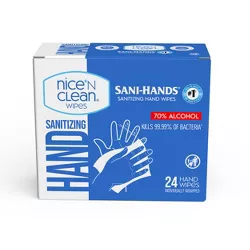 Nice 'N Clean Sanitizing Individual Hand Wipes 70% Alcohol - 24pk