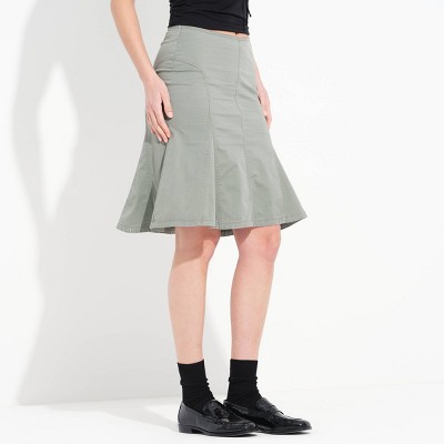 Women's Twill Fluted Skirt - Wild Fable™ Pewter Green S