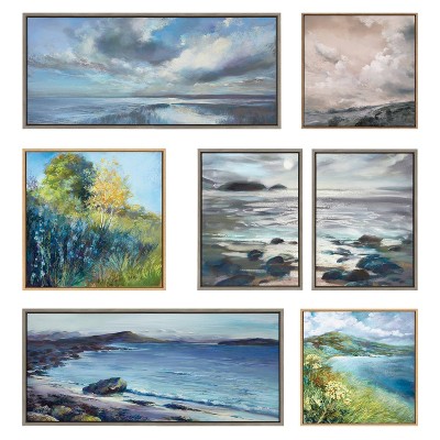 The Tide Waits for No Man Gray Scenic Canvas Print