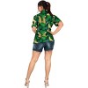LA LEELA Hawaiian Shirts Womens Casual Summer Beach Leopard Print Blouses Shirt Short Sleeve Vacation Tops Button Up Shirts - 3 of 4