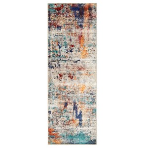 Coolmee Washable Rugs for Entryway Indoor, Non Slip Small Living Room Rugs Printed Faux Wool Throw Rug, Floor Carpet Gray - 1 of 4