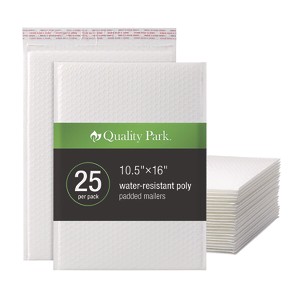 Quality Park Poly Bubble Mailers, #5, Barrier Bubble Cushion, Redi-Seal Adhesive Closure, 10.5 x 15, White, 25/Pack - 1 of 1