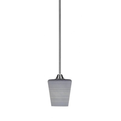 Toltec Lighting Paramount 1 - Light Pendant in  Brushed Nickel with 6" Gray Matrix Shade