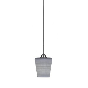 Toltec Lighting Paramount 1 - Light Pendant in  Brushed Nickel with 6" Gray Matrix Shade - 1 of 1