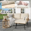 3-Piece L-Shaped Patio Furniture Set, Outdoor Conversation Sofa Set with PE Wicker - 4 of 4