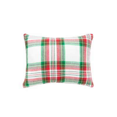 plaid christmas throw pillow