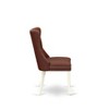 East West Furniture DAP2F23 Dallas Parson Kitchen Chairs - Button Tufted Nailhead Trim Beige Red faux Leather  Dining Chairs, Set of 2, linen white - 3 of 4