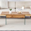 KTMBDW Wooden Coffee Table, Lift Top Coffee Table with Hidden Compartment, Lift Tabletop Dining Table with TemperedGlass Legs for Living Room - 3 of 4