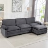 TiramisuBest L Shape Sofa Corduroy Sectional Cloud Couch Double-layer Thick Cushion Ottoman Cup Holder Storage Bags For Living Room - 2 of 4
