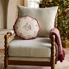 Cream and Burgundy Partridge Pillow - 16"R x 2"D - Threshold™ designed with Studio McGee - 2 of 4
