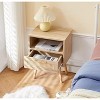 Nightstands Set Multifunctional Rattan Decor Drawer & Open Shelf, USB Charging 15.75 Rattan Furniture,Bed Side Tables - 2 of 4
