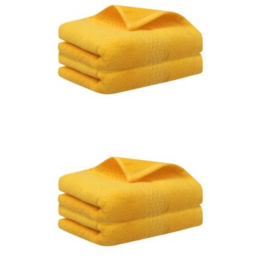 Unique Bargains Bathroom Durable Lightweight Quick Drying Cotton Hand Towel 4 Pcs