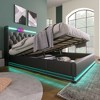 KTMBDW Lift Up Storage Bed Frame with Charging Station, Upholstered Platform Bed with Wingback Headboard, Hydraulic Lift System - 3 of 4