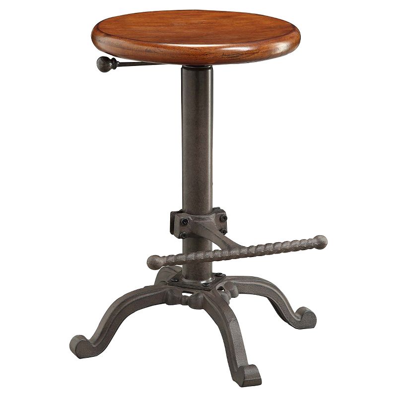 Jackson Adjustable Barstool Metal/Chestnut - Carolina Chair &#38; Table, 1 of 6