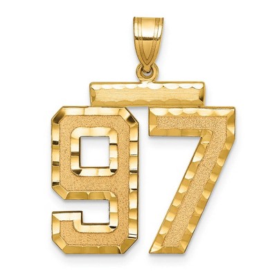 Black Bow Jewelry 14k Yellow Gold, Varsity Collection, Large D/C Pendant Number 97