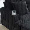 NicBex Couches for Living Room 39" Single Chaise Lounge Chair Corduroy Upholstered Sofa Sleeper Chair with Ottoman and Cup Holders - 2 of 4