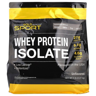 California Gold Nutrition Sport, Whey Protein Isolate, Unflavored, 5 lb (2.27 kg)