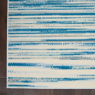 Hand-knotted Blue Synthetic Rectangular 6' x 9' Area Rug